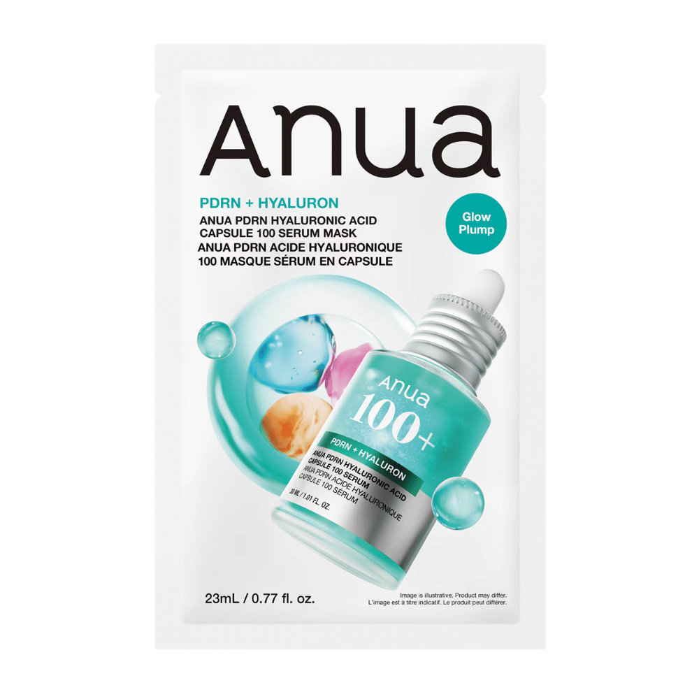 4. Anua PDRN Hyaluronic Acid Capsule 100 Serum Mask 23 ml – Sheet mask coreana com PDRN e ácido hialurónico
