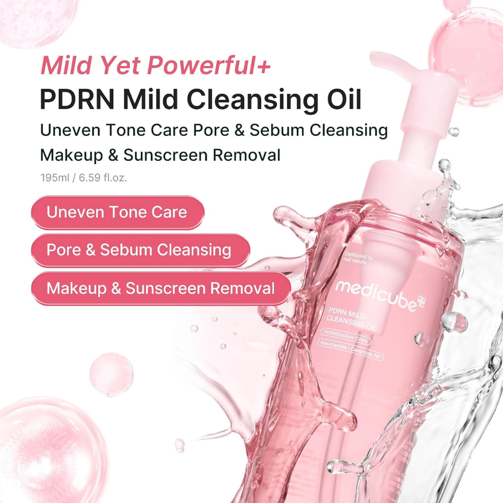 4. Medicube PDRN Mild Cleansing Oil – remove maquilhagem, protetor solar, excesso de sebo e impurezas