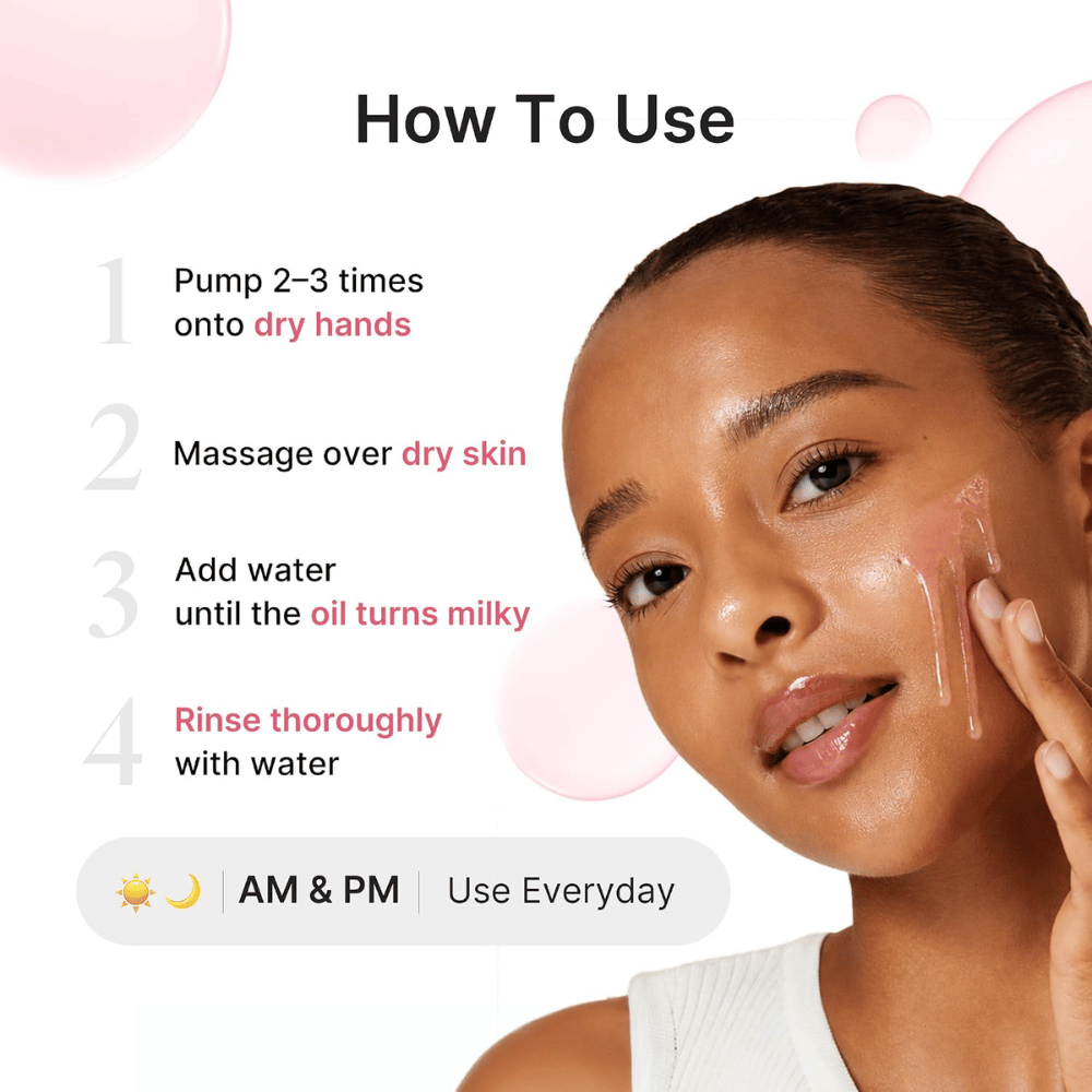 1. Medicube PDRN Mild Cleansing Oil – aplicação e utilização do óleo de limpeza para o rosto