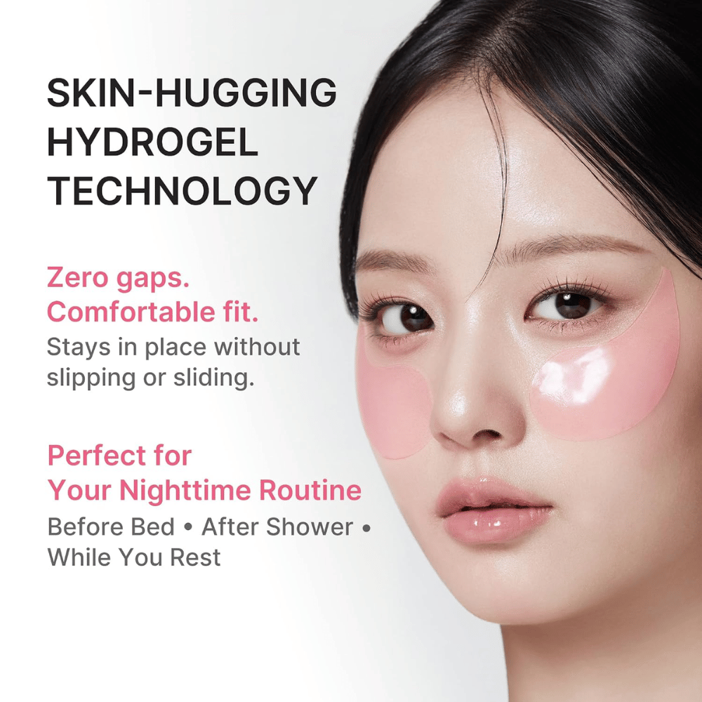 2. Medicube PDRN Pink Caffeine Collagen Eye Patch – eye patches de hidrogel cor-de-rosa que assentam confortavelmente sob os olhos