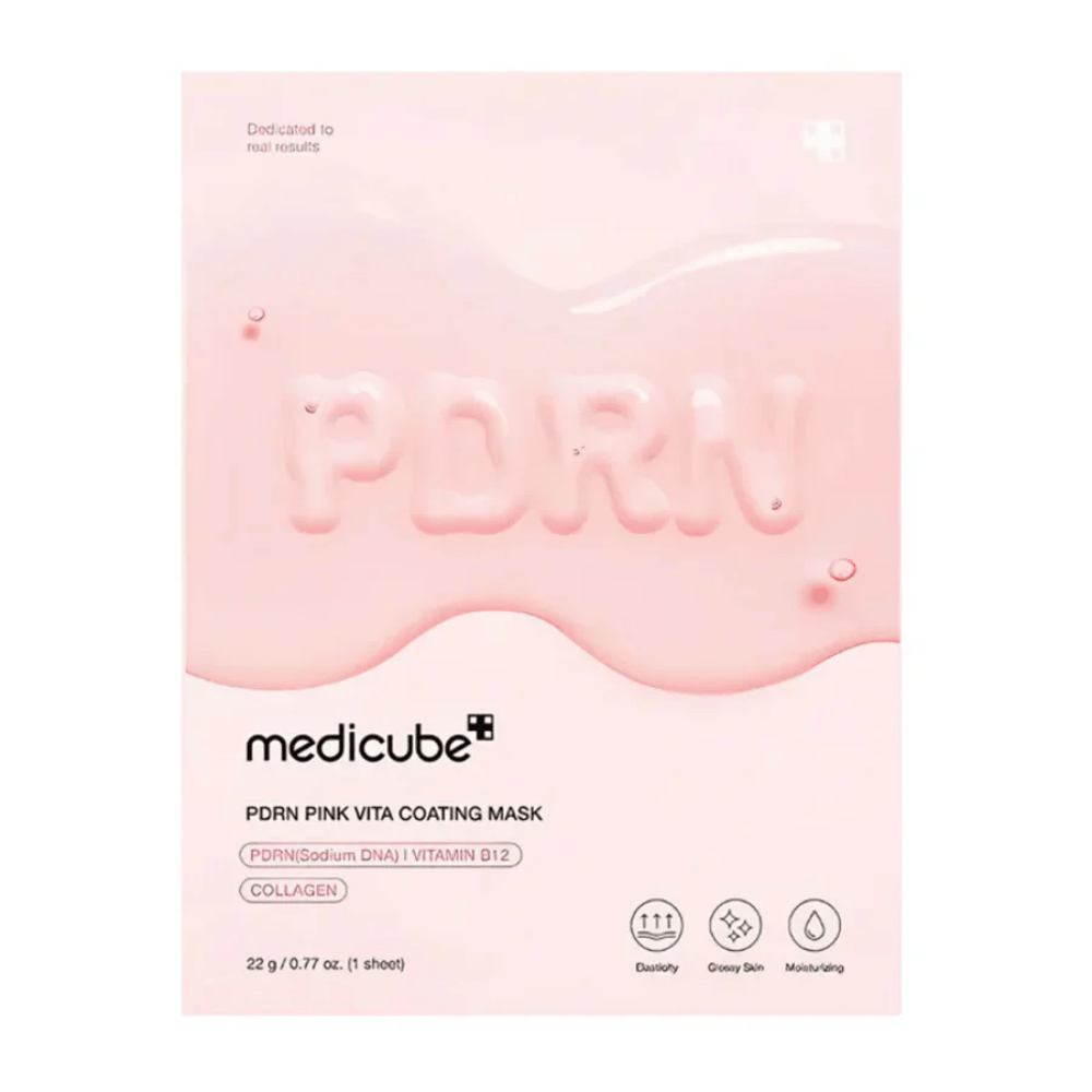  Imagem simples do produto de Medicube PDRN Pink Vita Coating Mask em embalagem rosa.