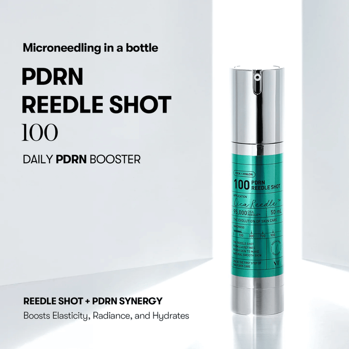 VT Cosmetics PDRN Reedle Shot 100 sérum de microagulhamento com PDRN booster que aumenta a absorção e proporciona uma pele mais firme e hidratada