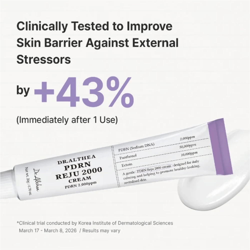 Dr. Althea PDRN Reju 2000 Cream clinicamente testado para reforçar a barreira cutânea