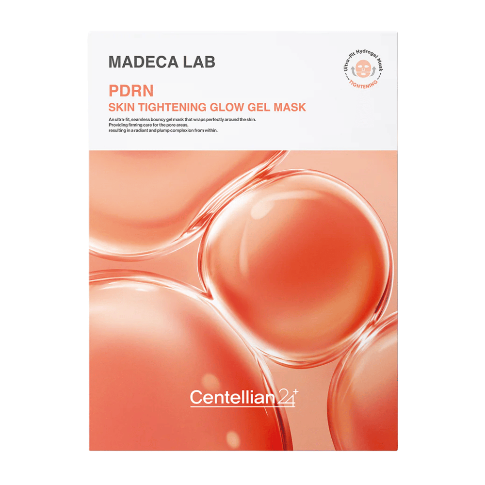 MADECA LAB PDRN Skin Tightening Glow Gel Mask de Centellian24 – máscara de gel coreana com tecnologia PDRN para pele mais firme, brilho e elasticidade melhorada da pele.
