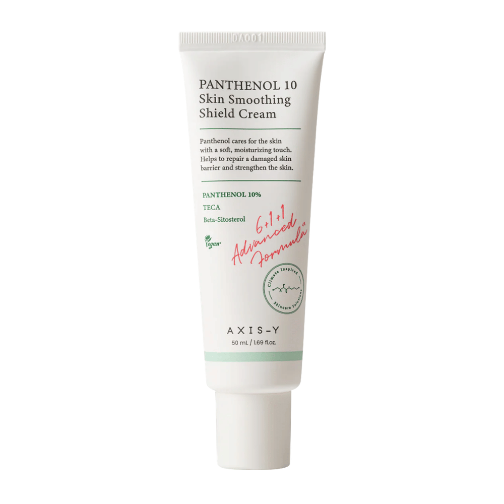 AXIS-Y Panthenol 10 Skin Smoothing Shield Cream imagem do produto de 50 ml sobre fundo branco