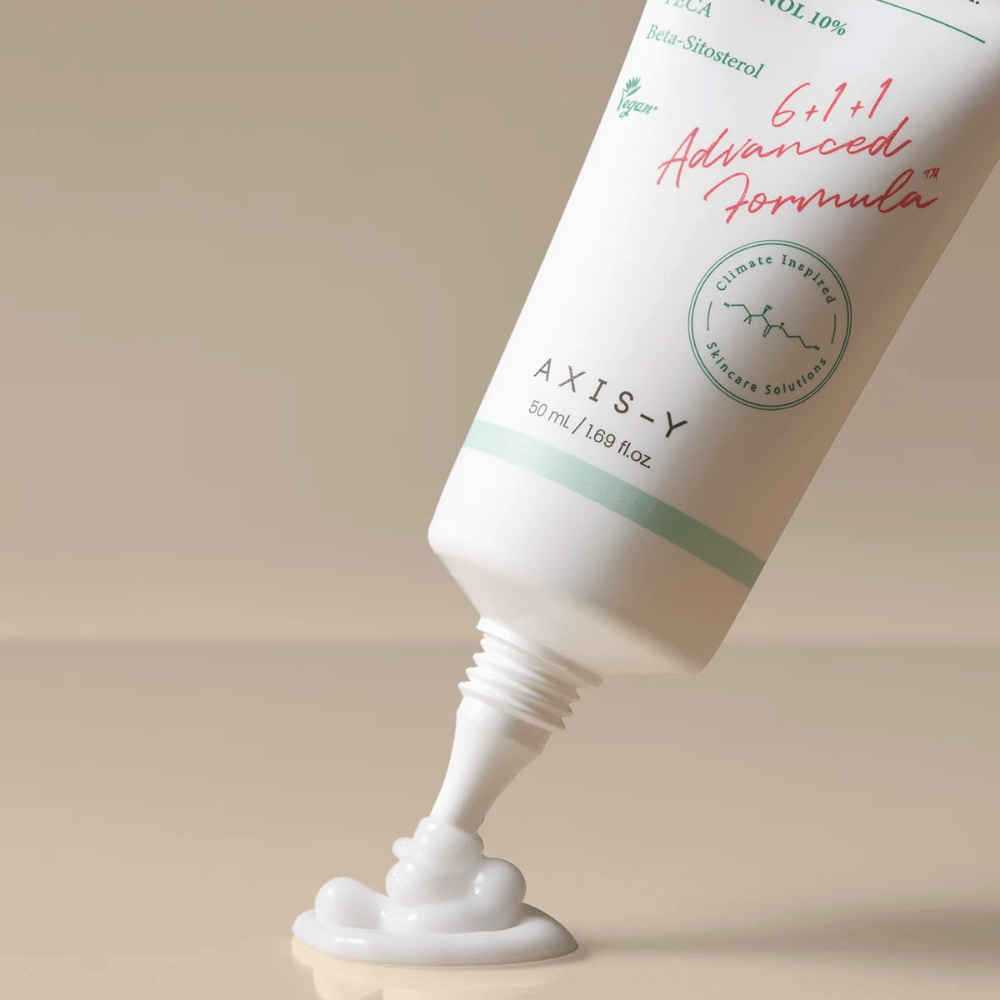 AXIS-Y Panthenol 10 Skin Smoothing Shield Cream espremido para fora do tubo
