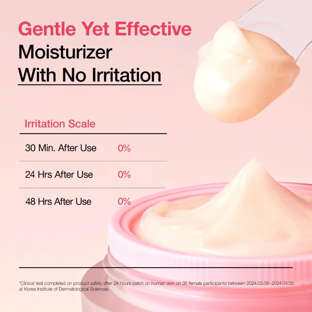 Anua Peach 77% Niacin Enriched Cream – creme hidratante clinicamente testado que proporciona 0% de irritação e acalma a pele de forma eficaz.