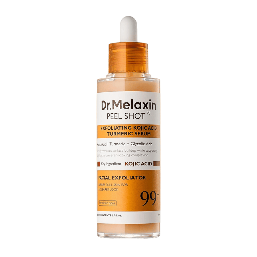 Dr Melaxin Peel Shot Kojic Acid Turmeric Serum 80 ml com efeito peeling que limpa a pele em profundidade e melhora a luminosidade da pele