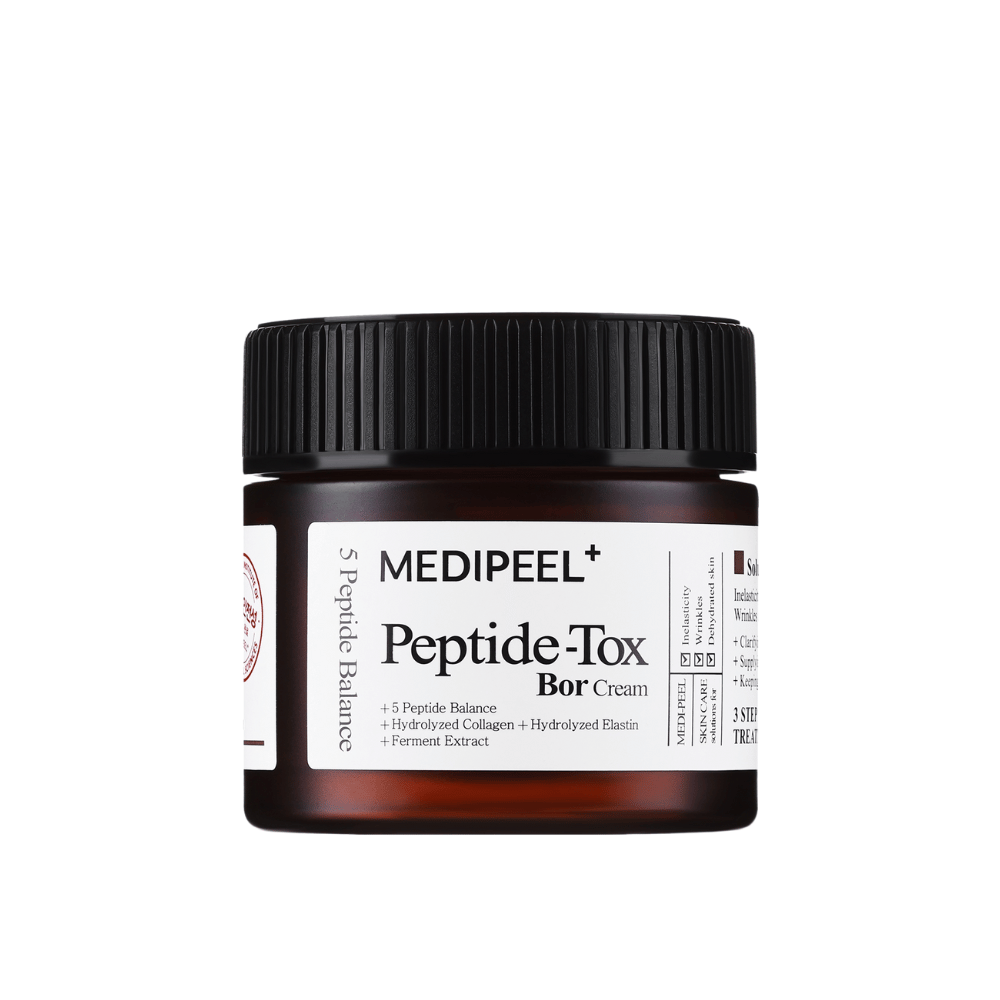 Imagem do produto MEDI-PEEL Peptide-Tox Bor Cream – creme facial coreano com peptídeos que combatem a flacidez da pele, melhoram a firmeza e proporcionam hidratação duradoura.