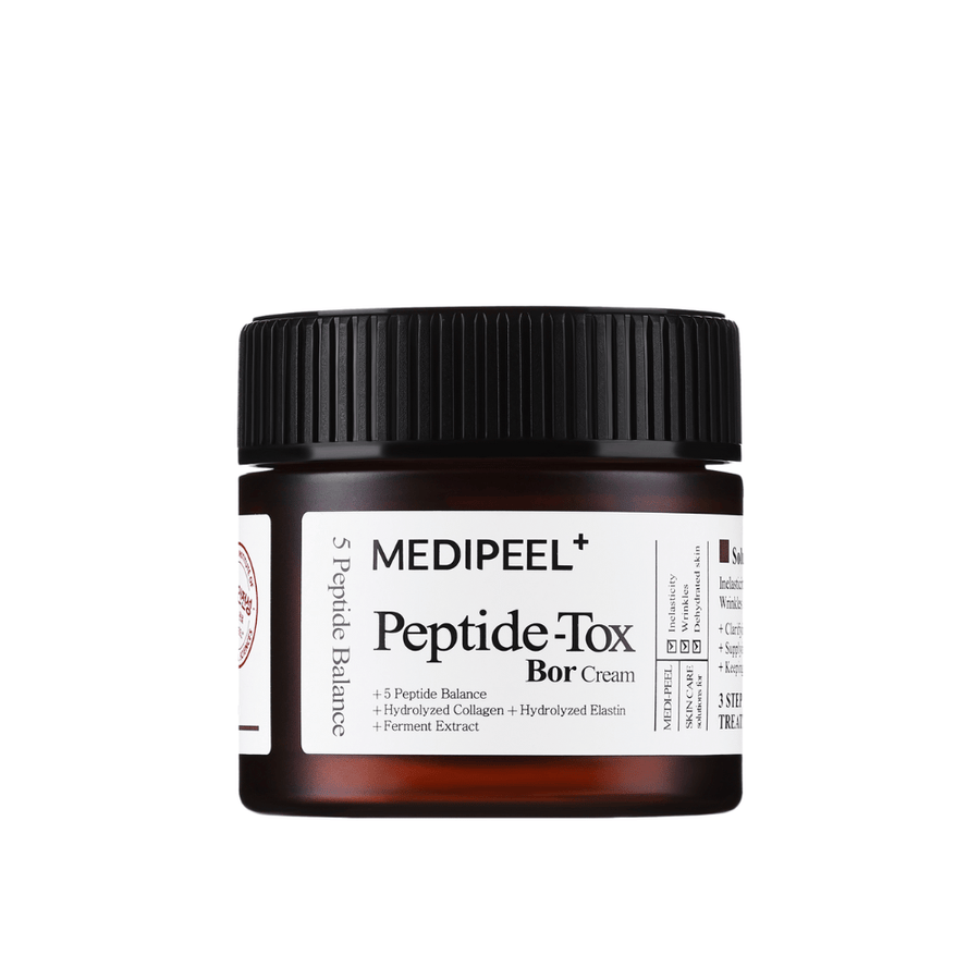 Imagem do produto MEDI-PEEL Peptide-Tox Bor Cream – creme facial coreano com peptídeos que combatem a flacidez da pele, melhoram a firmeza e proporcionam hidratação duradoura.