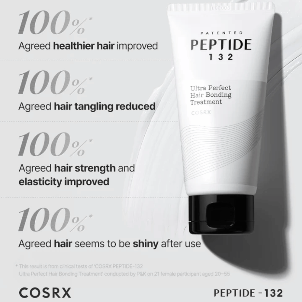 COSRX Peptide 132 Treatment – 100% experimentam cabelo mais forte, mais macio e mais brilhante após o uso.