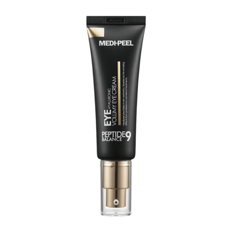 MEDI-PEEL Peptide 9 Hyaluronic Volumy Eye Cream imagem do produto – creme de olhos coreano que hidrata profundamente, fortalece a barreira da pele e proporciona uma pele mais firme ao redor da área dos olhos.
