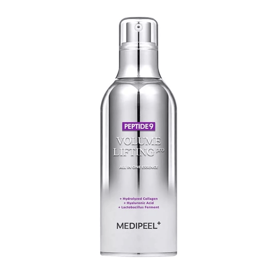 Medi-Peel Peptide 9 Volume Lifting All In One Essence Pro essence – essência anti-idade coreana com peptídeos, colágeno e ácido hialurônico que ajudam a hidratar e dar firmeza à pele.
