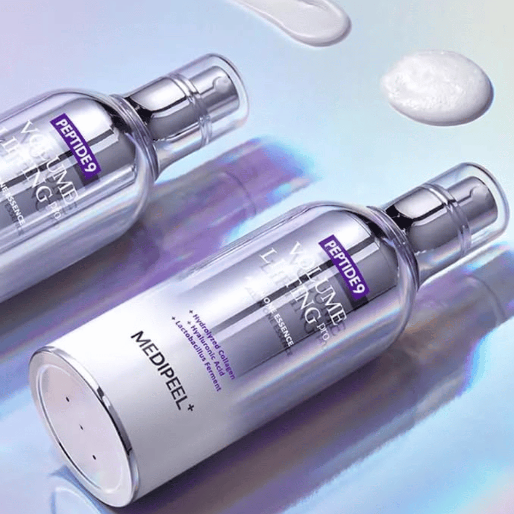 Medi-Peel Peptide 9 Volume Lifting Essence – essência anti-idade hidratante com peptídeos que ajudam a dar mais volume, brilho e uma sensação de firmeza à pele.