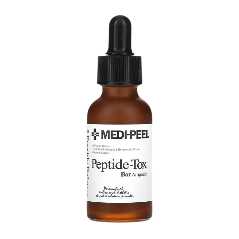 Imagem do produto MEDI-PEEL Peptide-Tox Bor Ampoule – sérum coreano com peptídeos que ajuda a combater rugas, fortalecer a pele e proporcionar hidratação intensa.
