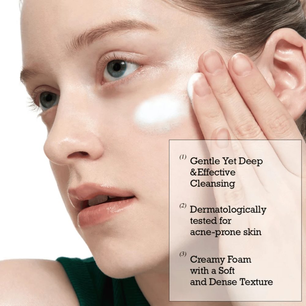 ROUND LAB Pine Calming Cica Cleanser – limpeza profunda suave com espuma cremosa e macia