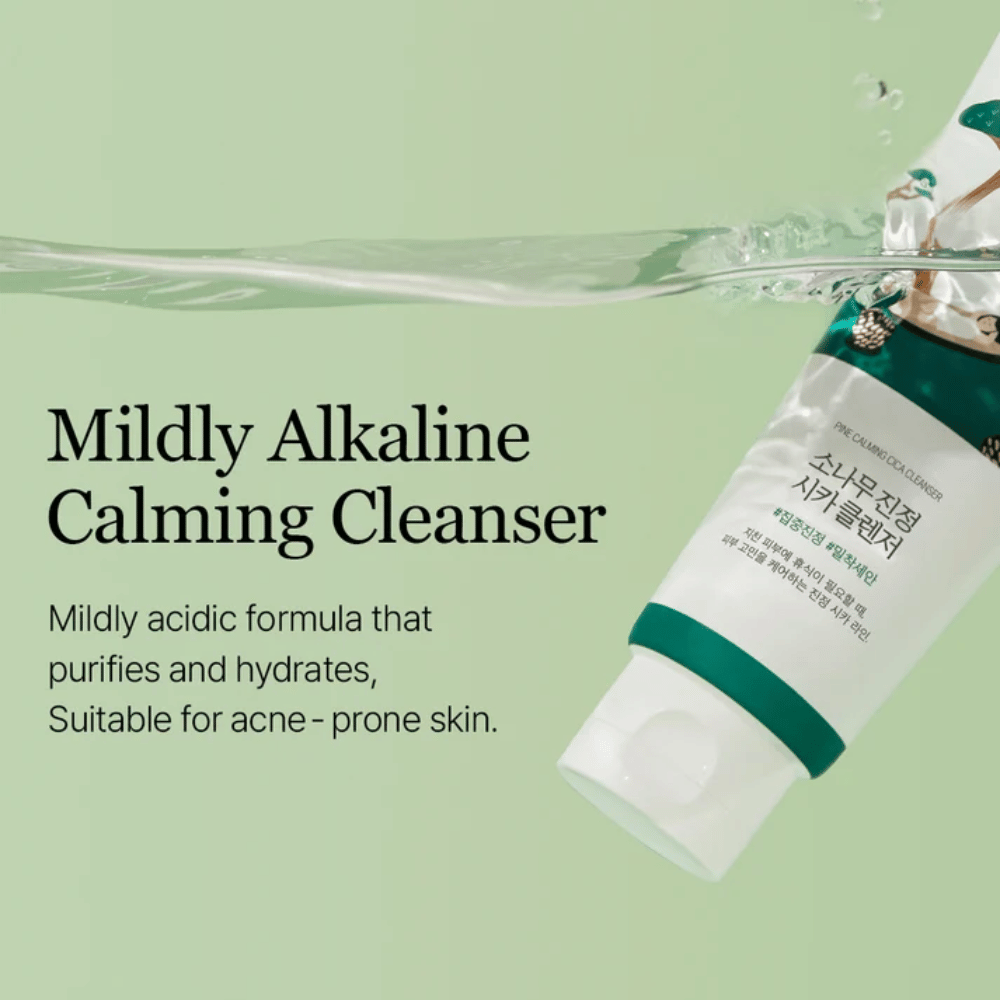ROUND LAB Pine Calming Cica Cleanser – limpeza facial suave que limpa e hidrata a pele