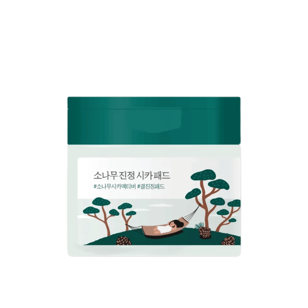 ROUND LAB Pine Calming Cica Pad – imagem do produto de discos tónicos coreanos calmantes