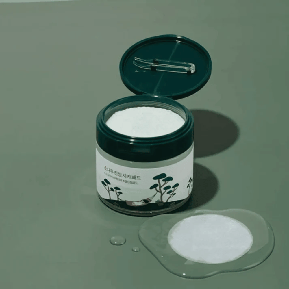 ROUND LAB Pine Calming Cica Pad – discos tónicos coreanos para cuidados de pele calmantes