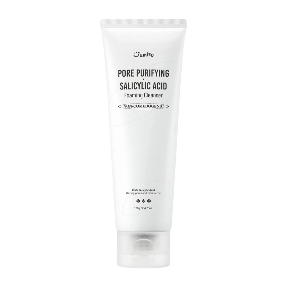 Jumiso Pore Purifying Salicylic Acid Foaming Cleanser 120g – não comedogênico limpeza facial com 0,5% de ácido salicílico para pele propensa a acne e oleosa