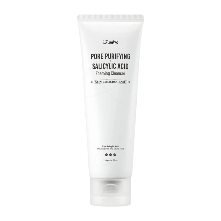 Jumiso Pore Purifying Salicylic Acid Foaming Cleanser 120g – não comedogênico limpeza facial com 0,5% de ácido salicílico para pele propensa a acne e oleosa