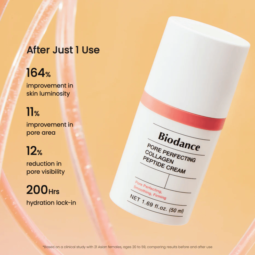 Biodance Pore Perfecting Collagen Peptide Cream resultado – minimiza poros, aumenta o brilho e proporciona 200 horas de hidratação