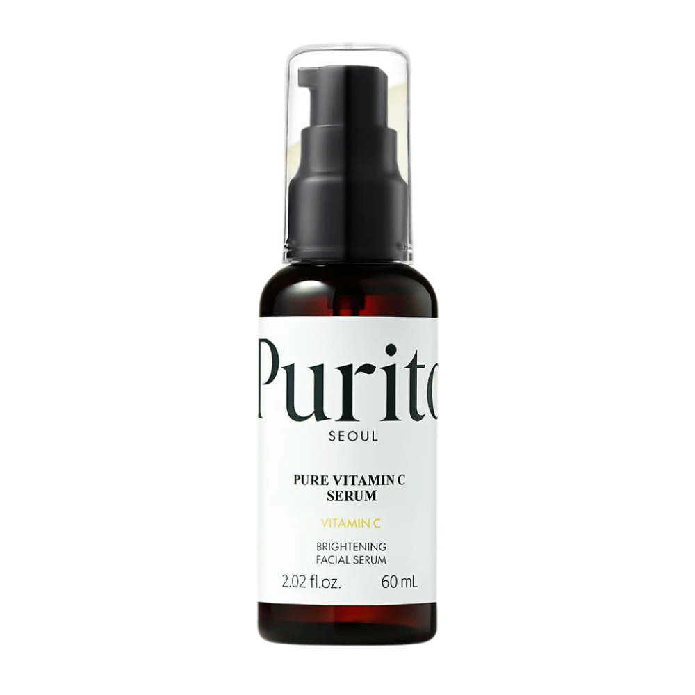 Purito SEOUL Pure Vitamin C Serum 60 ml – sérum coreano de vitamina C em frasco pump escuro para luminosidade e um tom de pele mais uniforme.