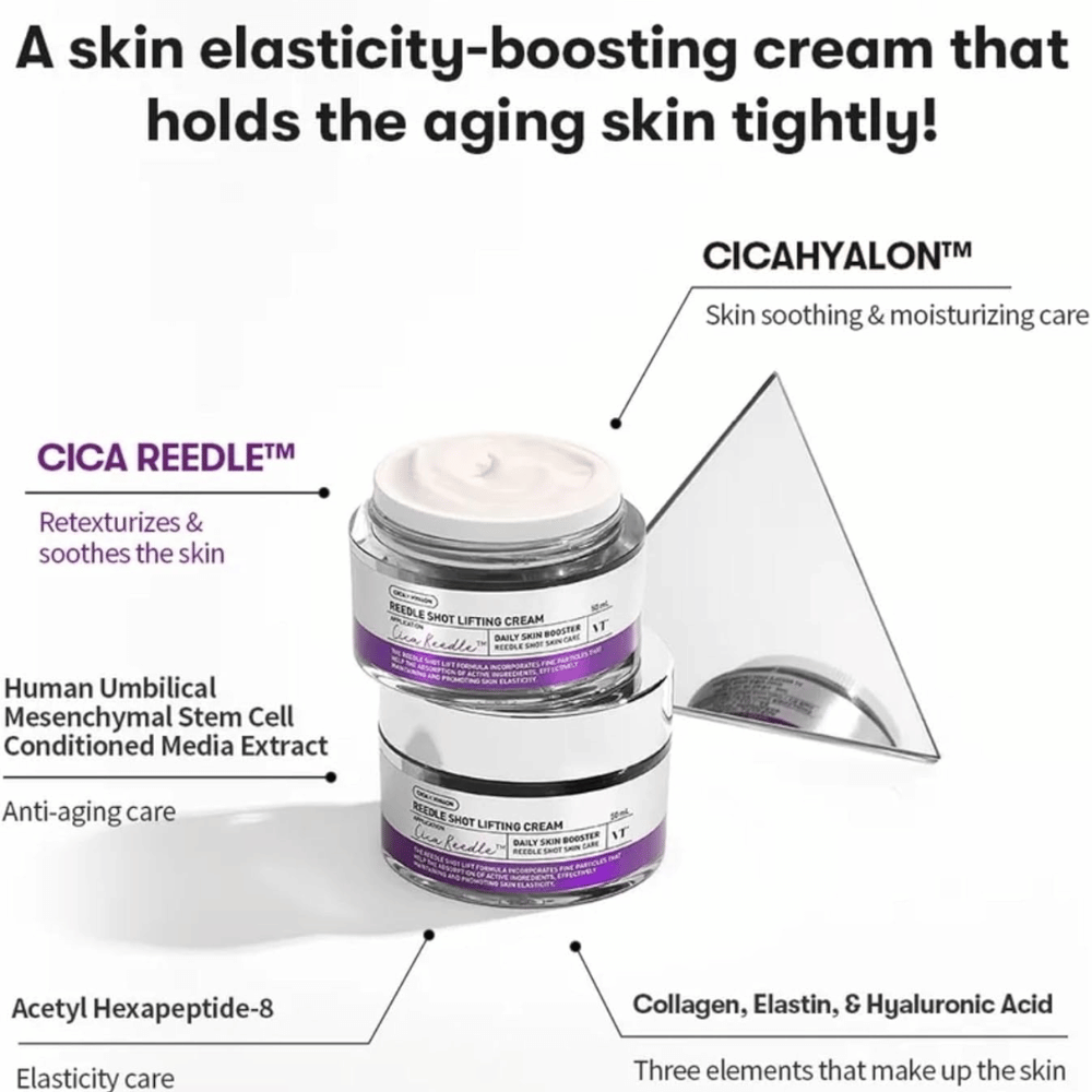VT Cosmetics Reedle Shot Lifting Cream creme facial com Cica Reedle que melhora a elasticidade da pele, hidrata e proporciona uma pele mais firme.