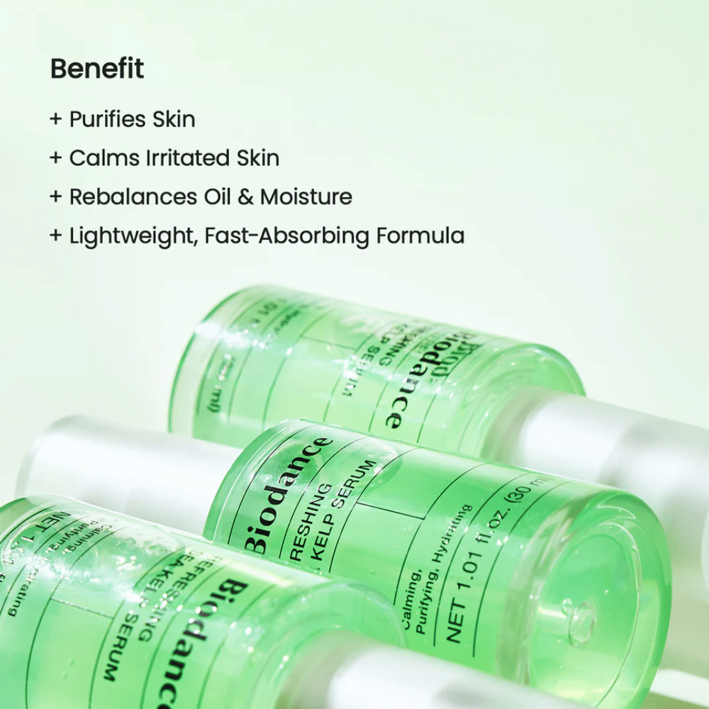 Biodance Refreshing Sea Kelp Serum – sérum facial leve que acalma, purifica e equilibra a pele oleosa e combinada.