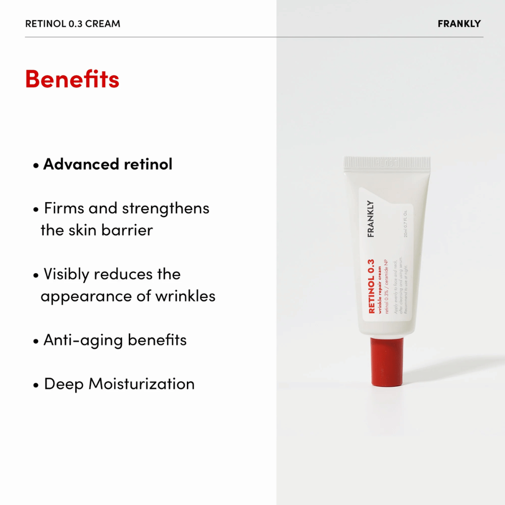 Imagem do produto FRANKLY Retinol 0.3 Cream com Vantagens: retinol avançado listado, fortalece a barreira da pele e hidrata profundamente.