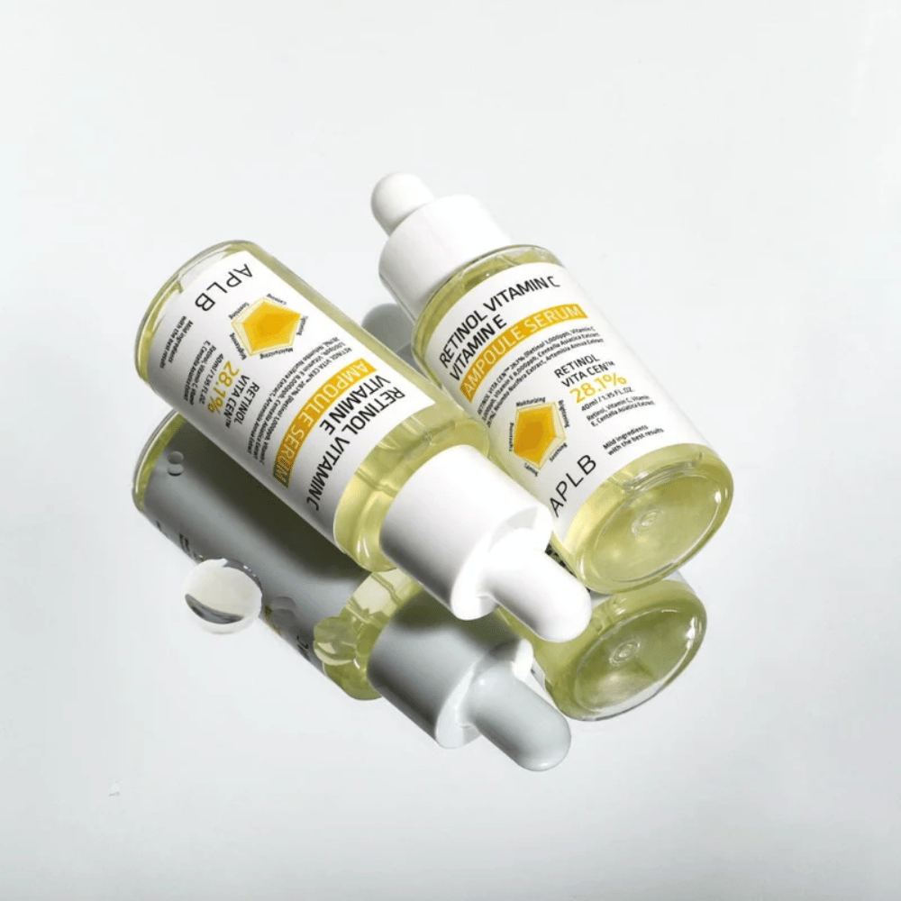 APLB Retinol Vitamin C Vitamin E Ampoule Serum frascos com efeito espelhado