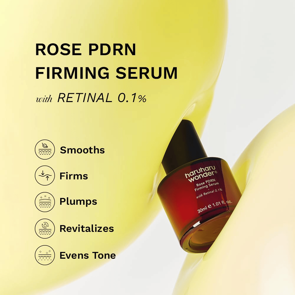 Haruharu Wonder Rose PDRN Firming Serum – sérum uniformizante e reafirmante com retinal 0,1 %