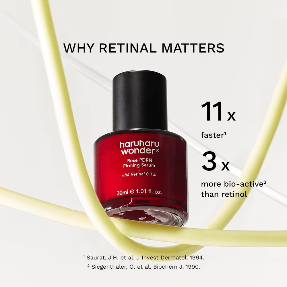 Haruharu Wonder Rose PDRN Firming Serum com retinal 0,1 % – cuidado ativo para uma textura da pele mais uniforme