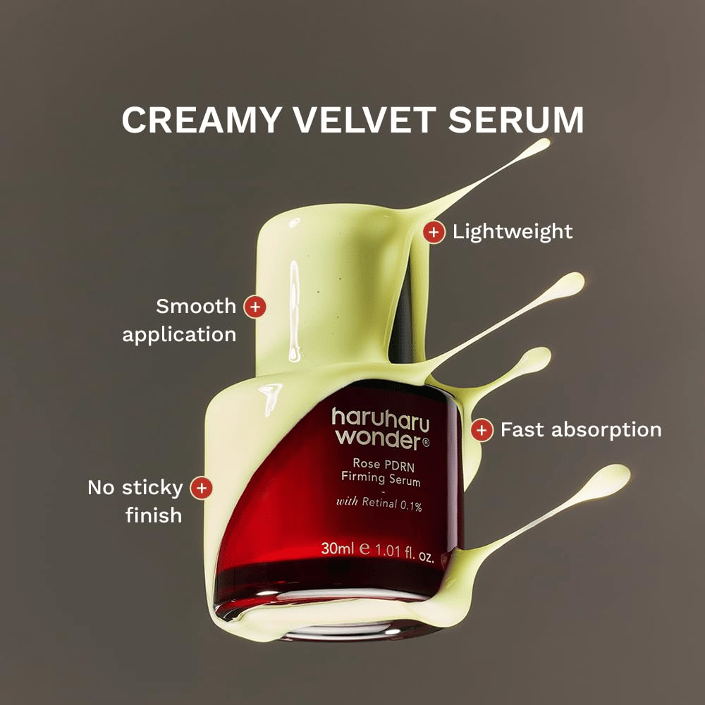 Haruharu Wonder Rose PDRN Firming Serum – sérum ligeiramente cremoso com absorção rápida e acabamento não pegajoso