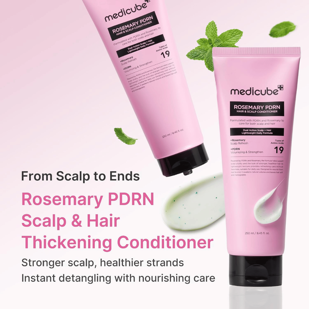 Medicube Rosemary PDRN Hair & Scalp Conditioner 250 ml com alecrim, PDRN e aminoácidos para um cabelo mais forte e mais saudável