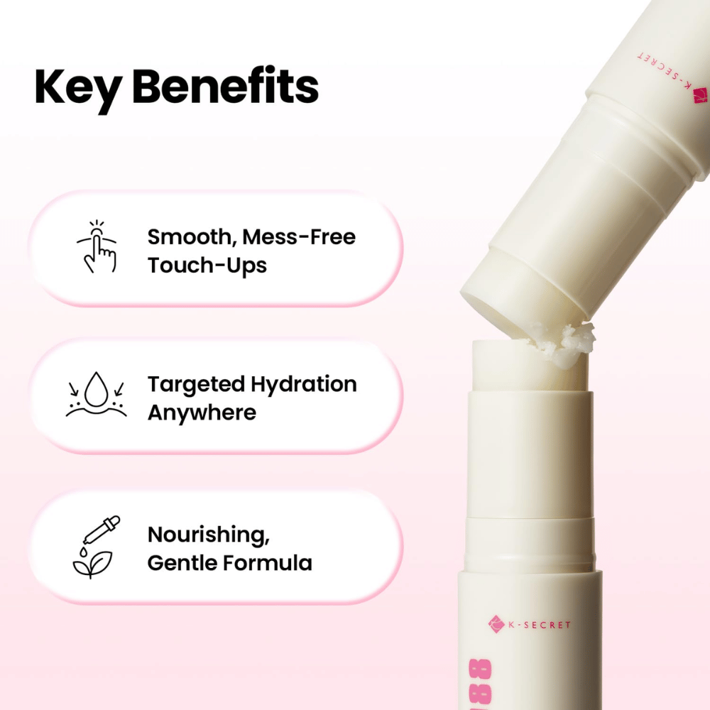 K-SECRET SEOUL 1988 Multi Balm Collagen Complex 7 + Plum – stick de bálsamo de cuidado para hidratação direcionada da pele seca.