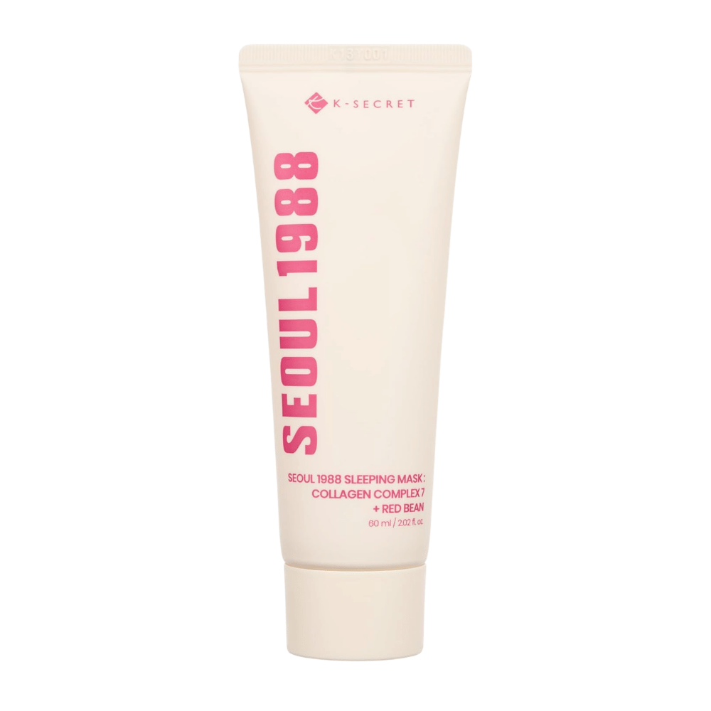 K-SECRET SEOUL 1988 Sleeping Mask Collagen Complex 7 + Red Bean 60 ml – máscara de noite hidratante com colagénio e extrato de feijão-vermelho.
