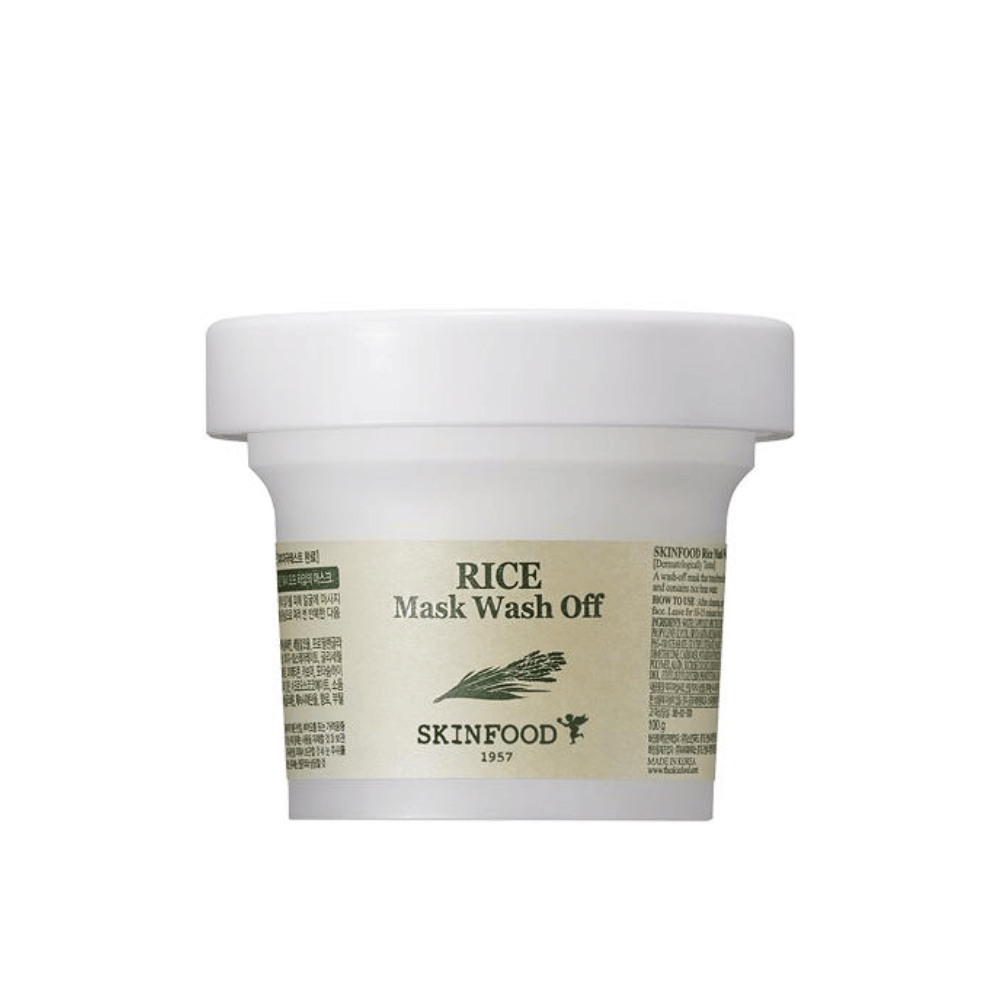 SKINFOOD's Rice Mask Wash Off 120g é um creme para a pele feito com arroz.