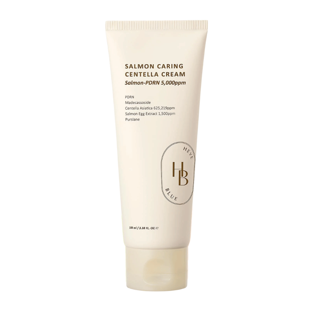 Salmon Caring Centella Cream com Salmão-PDRN 5,000ppm e Centella Asiatica – creme facial calmante e fortalecedor para pele seca e sensível.
