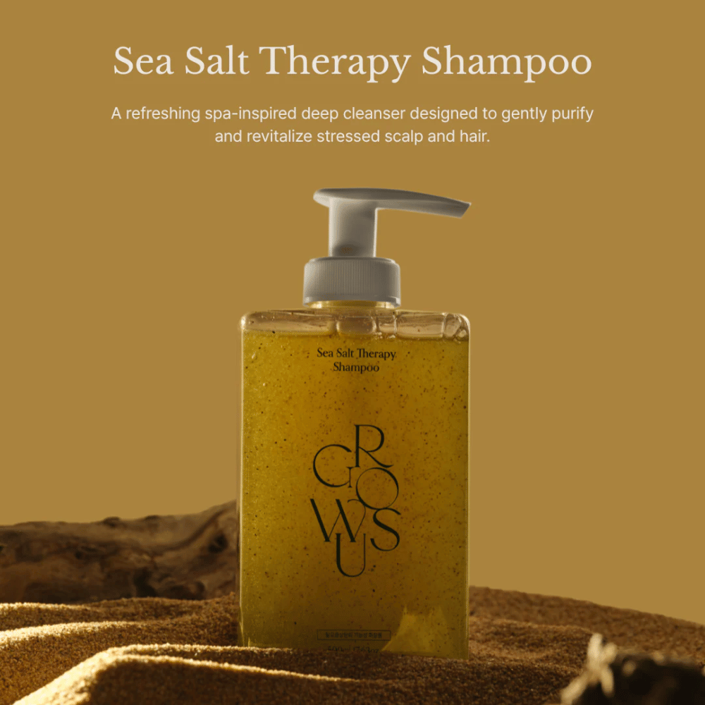 GROWUS Sea Salt Therapy Shampoo – champô de limpeza profunda para couro cabeludo estressado e cabelo oleoso