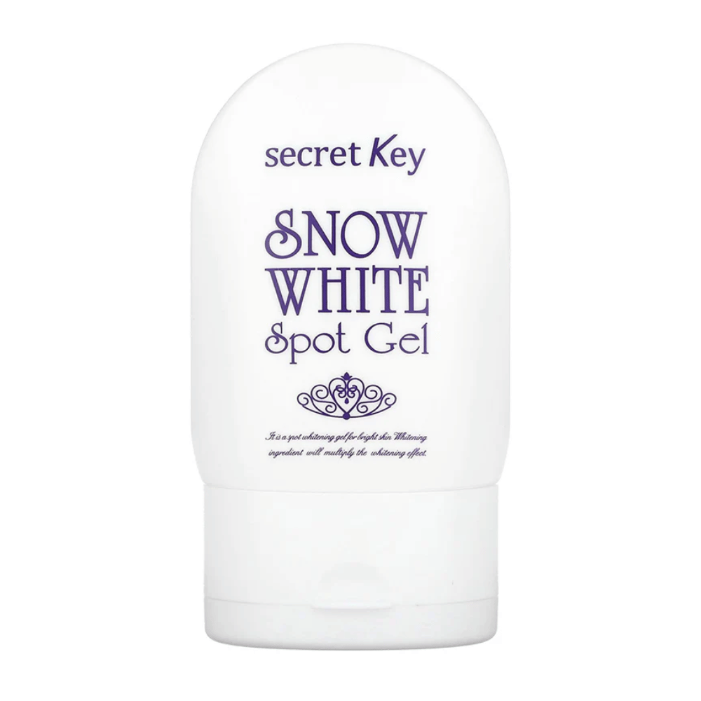 Imagem do produto em Secret Key Snow White Spot Gel em embalagem branca com texto roxo.