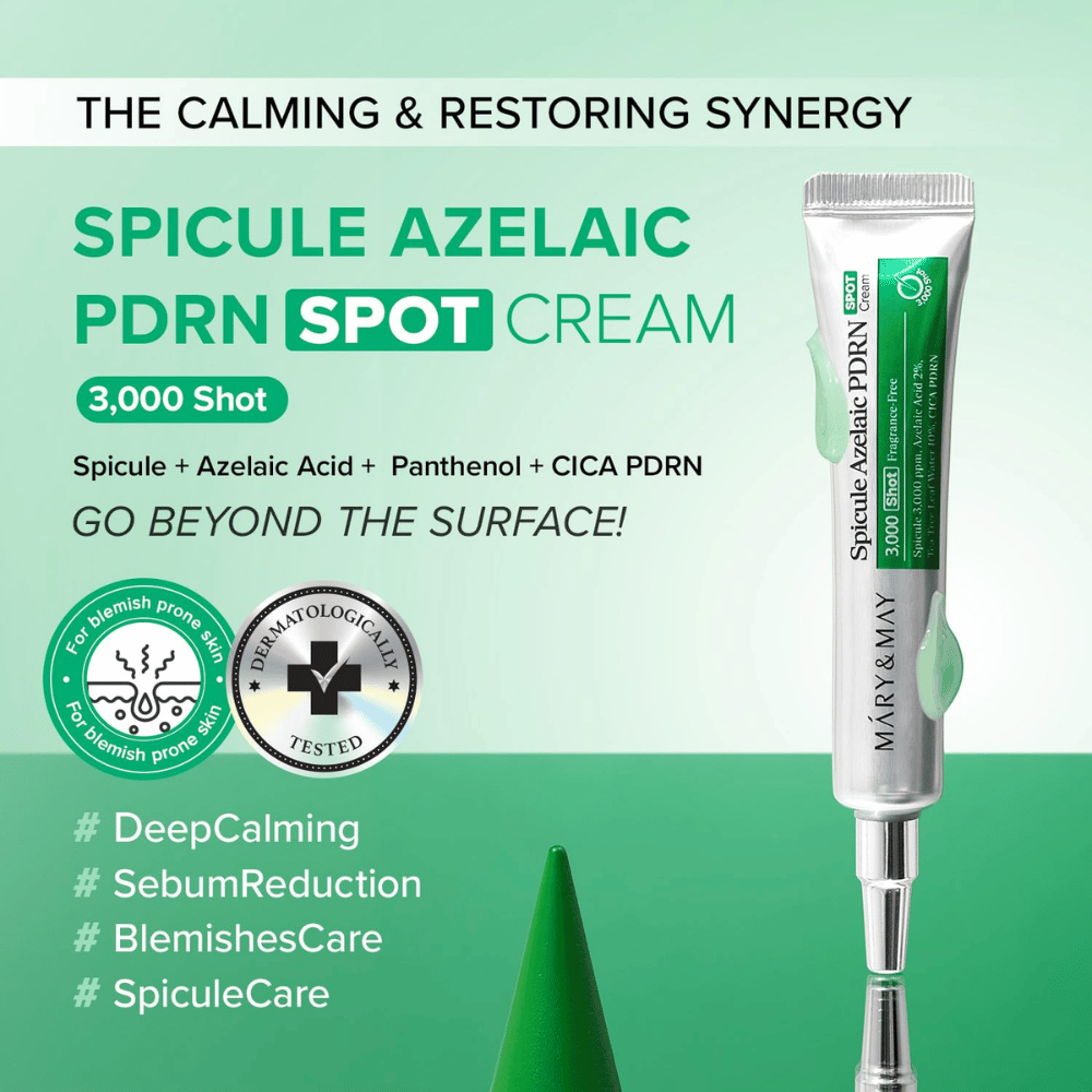 Mary&May Spicule Azelaic PDRN Spot Cream – creme localizado de cuidado para imperfeições e pele desequilibrada