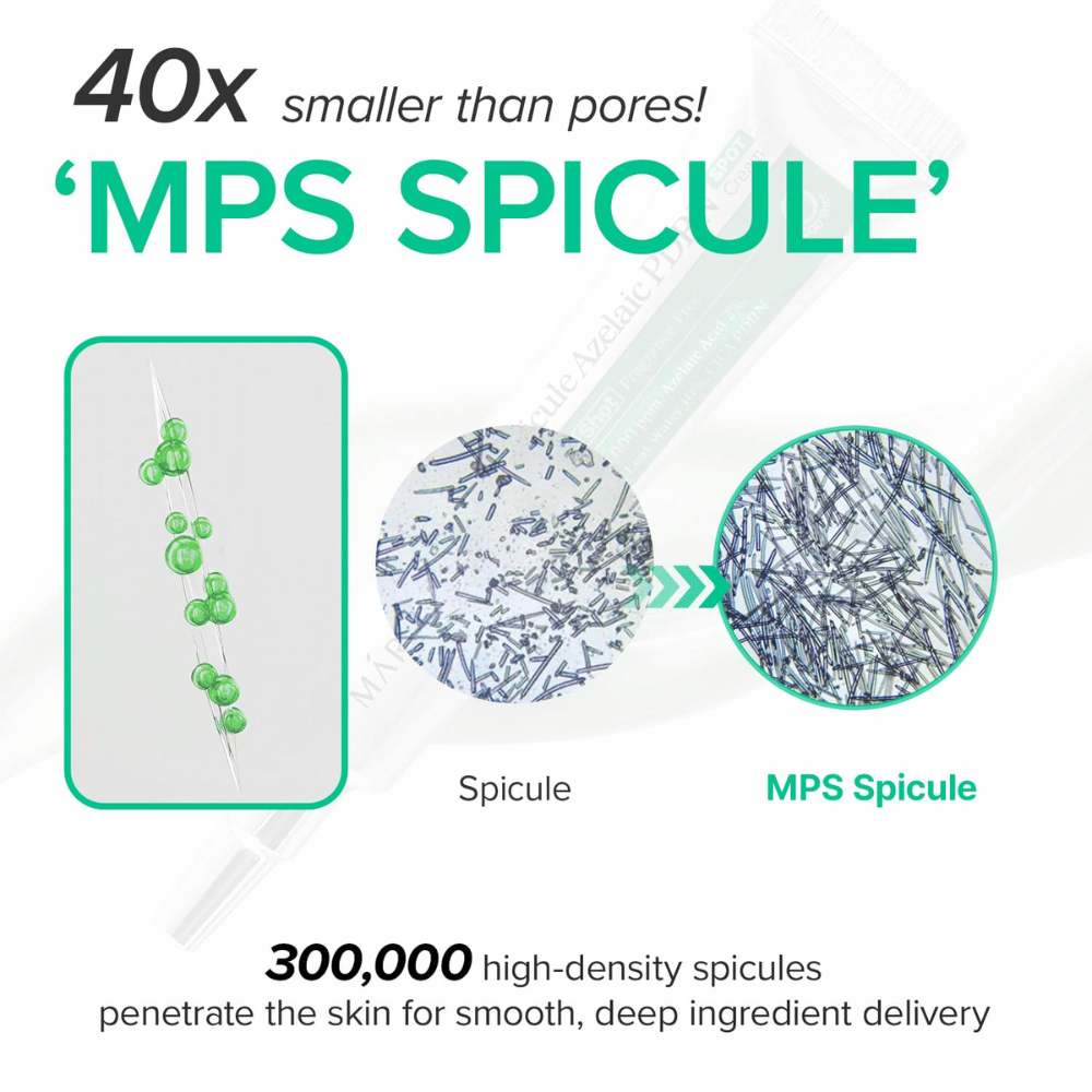 Mary&May Spicule Azelaic PDRN Spot Cream – spicules MPS para aplicação eficaz de ingredientes ativos