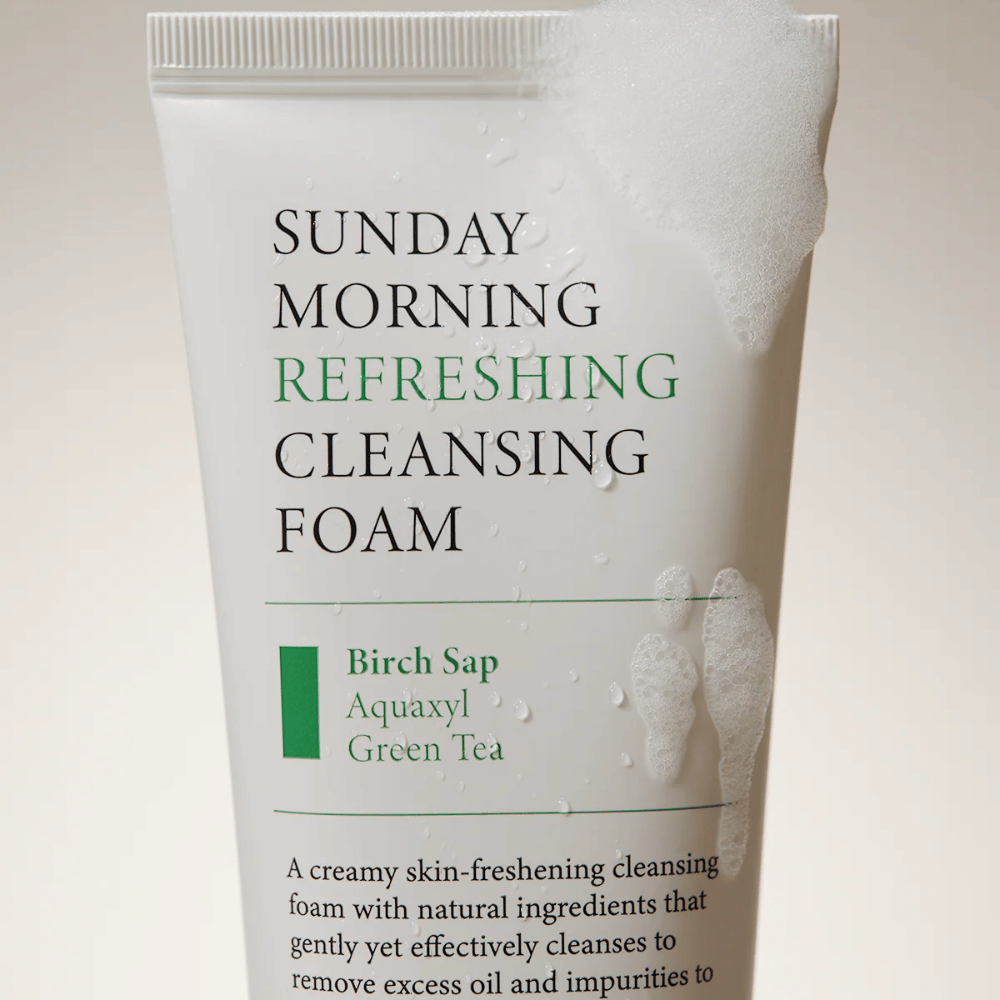 AXIS-Y Sunday Morning Refreshing Cleansing Foam com seiva de bétula, Aquaxyl e chá verde