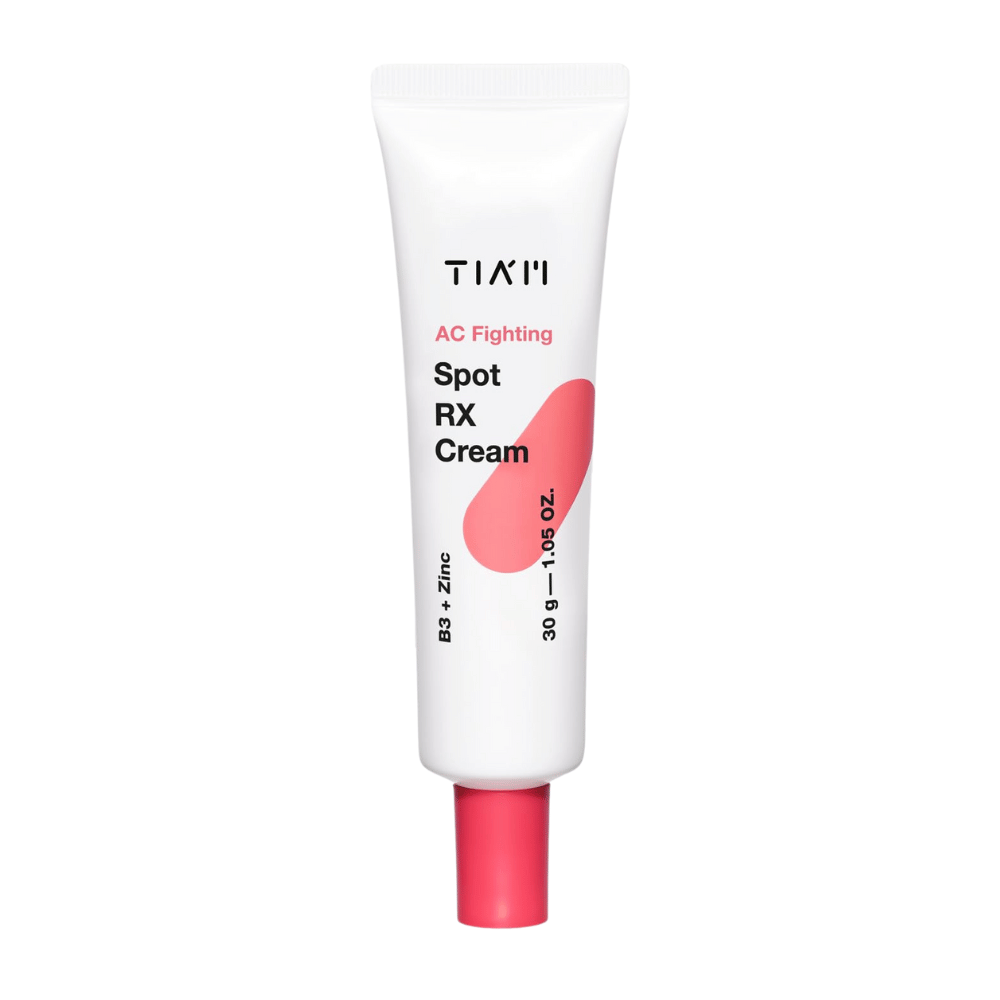 TIA'M AC Fighting Spot RX Cream – punktbehandling med zink och niacinamid för oren hud, minskar inflammation och rödhet.