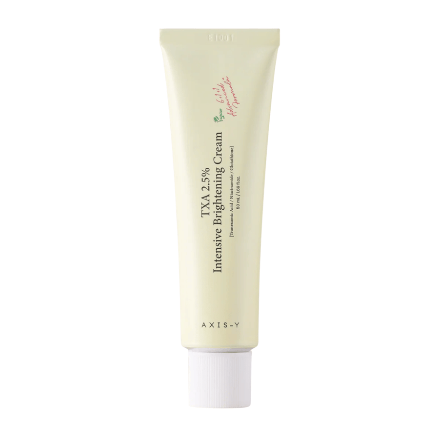 Imagem limpa do produto AXIS - Y TXA 2.5% Intensive Brightening Cream em formato vertical, com foco no design elegante e no conceito de brightening.