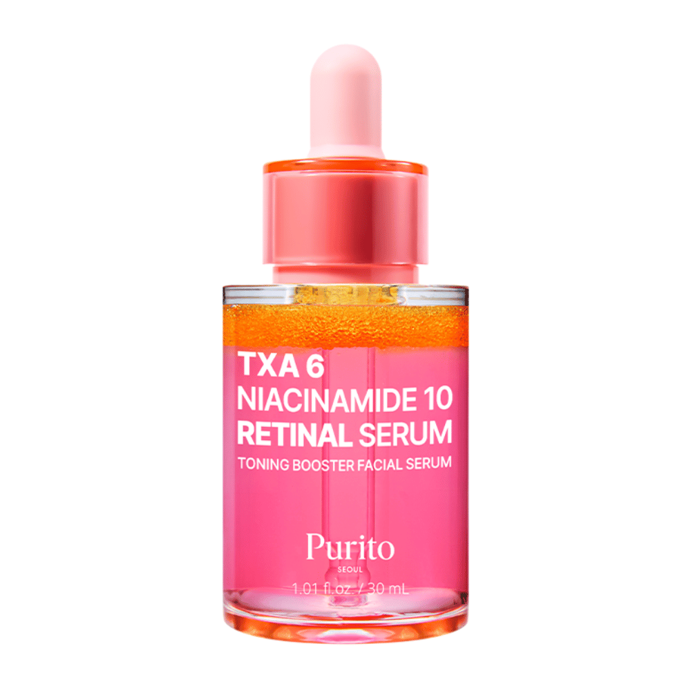 Imagem do produto em Purito TXA 6 Niacinamide 10 Retinal Serum 30 ml. Sérum potenciador de tonificação que melhora a textura e o brilho da pele.