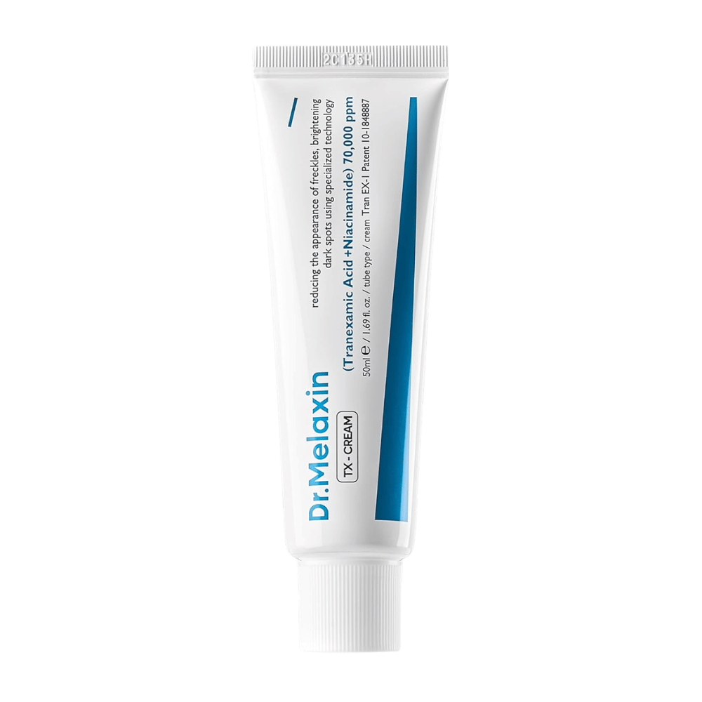 Dr.Melaxin TX Cream creme facial com alta concentração de ingredientes ativos que melhoram a luminosidade da pele e combatem a pigmentação