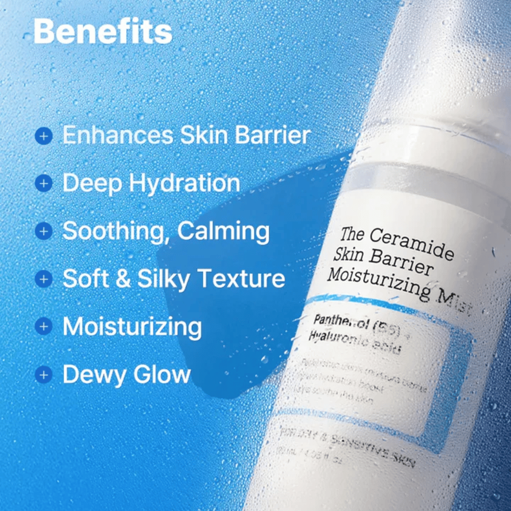 COSRX Ceramide Skin Barrier Mist – proporciona hidratação profunda, acalma a pele e oferece um acabamento suave e sedoso.