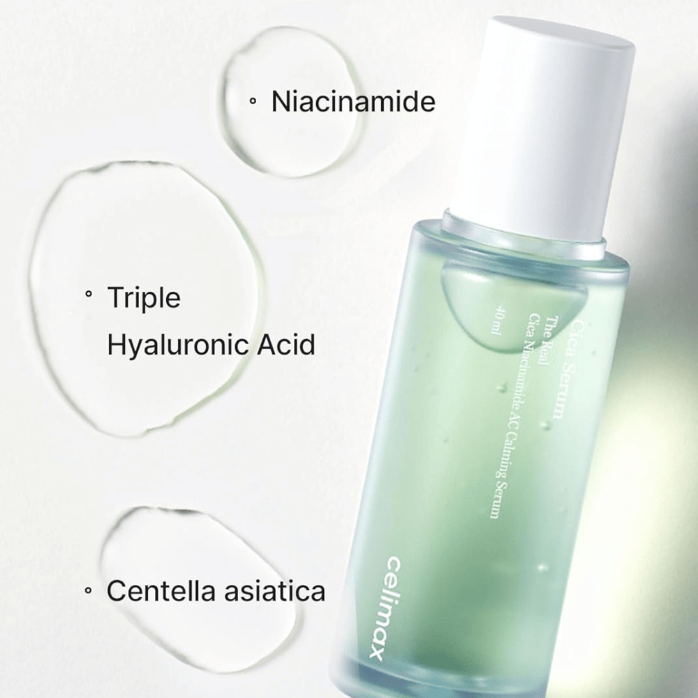Celimax The Real Cica Niacinamide AC Calming Serum com centella, niacinamida e ácido hialurónico